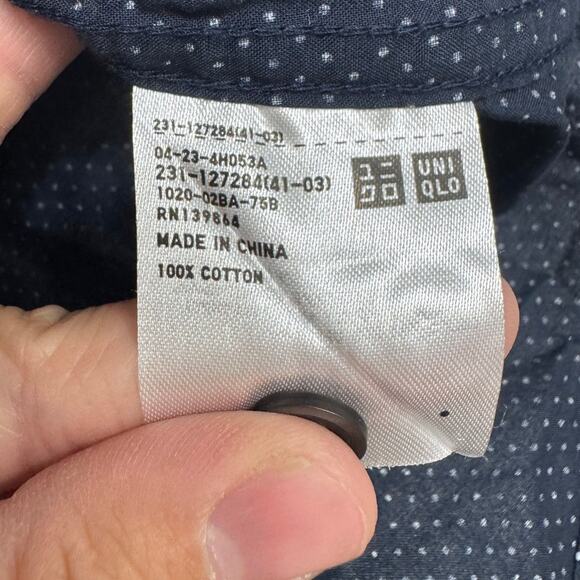 Ines De La Fressange x Uniqlo Button Up Shirt Small Navy Mixed Print Cotton - Picture 4 of 6